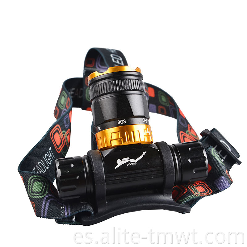 Hot 10W XML T6 LED LED Ultra Bright Head Torch Linterna de buceo impermeable